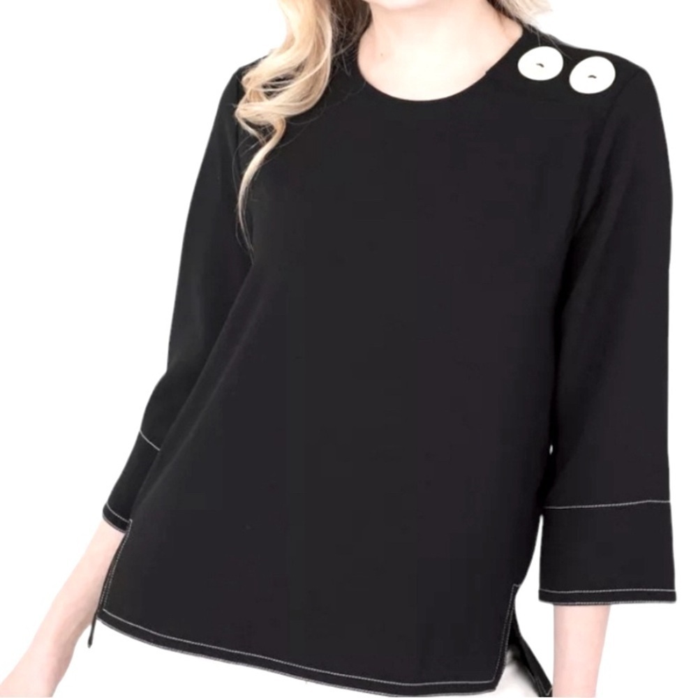 Zara Woman | Women's Blouse Blouse w/ White Stitched Blouse S 327